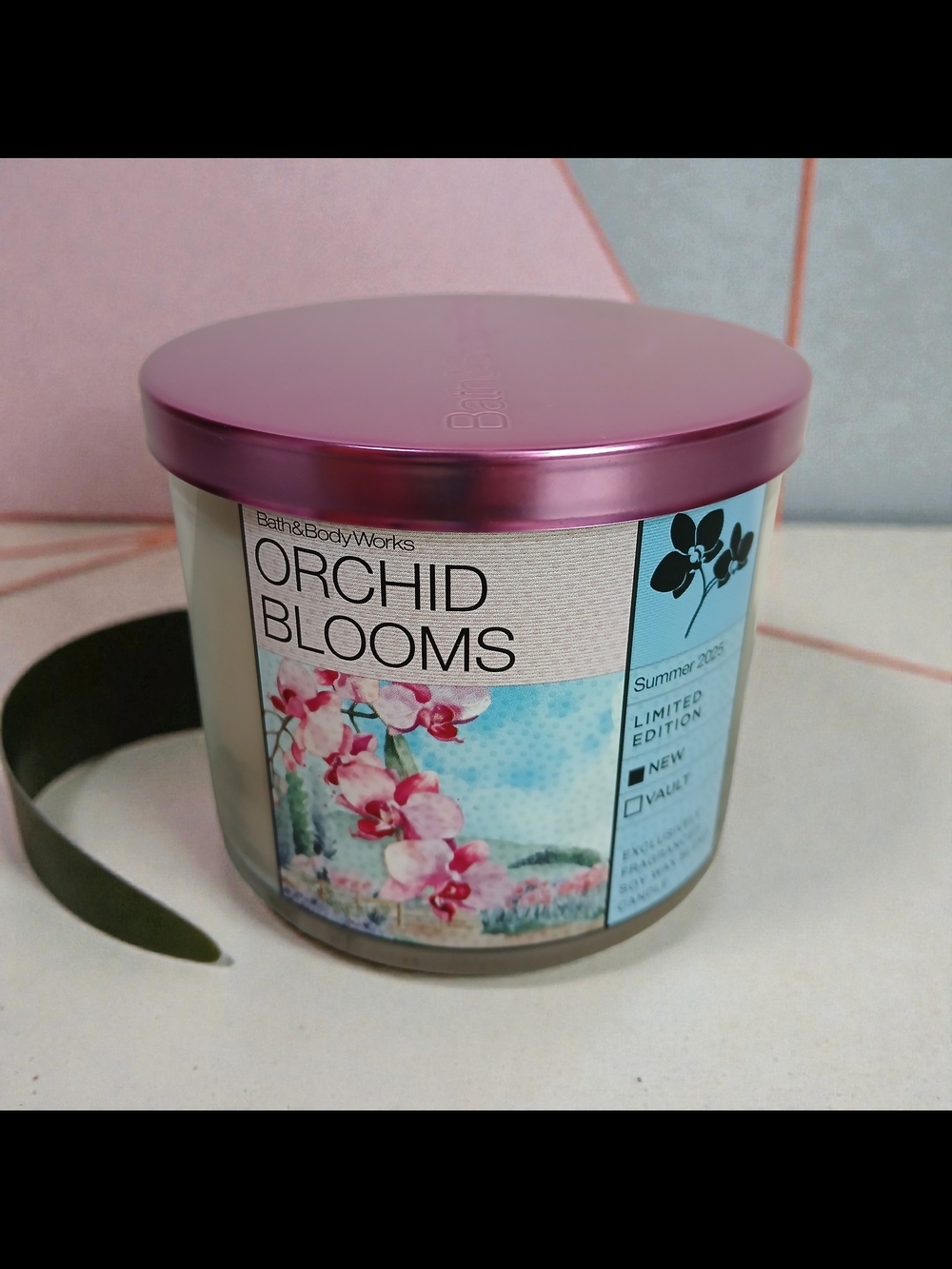 Bath & Body Works Orchid Blooms Candle with Pink Metallic Lid